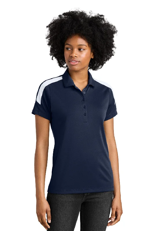 Women’s spaghetti strap tops for warm days -Sport-Tek Womens Moisture Wicking Competitor United Short Sleeve Polo Shirt - True Navy Blue/White - New