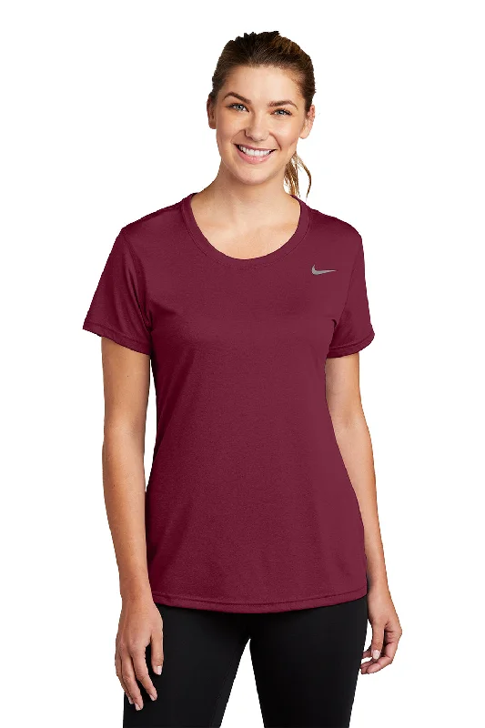 Women’s sleeveless tops for summer comfort -Nike Womens Team rLegend Dri-Fit Moisture Wicking Short Sleeve Crewneck T-Shirt - Team Maroon