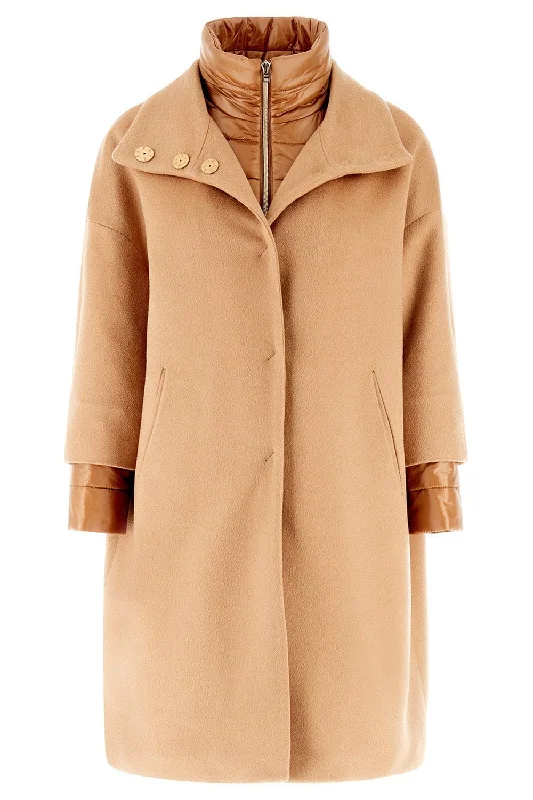 Women’s trench coats for rainy days -Cocoon Coat - Camel