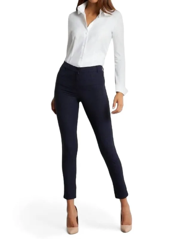 Women’s trouser pants for professional style -Embossed Thea Pant In Navy