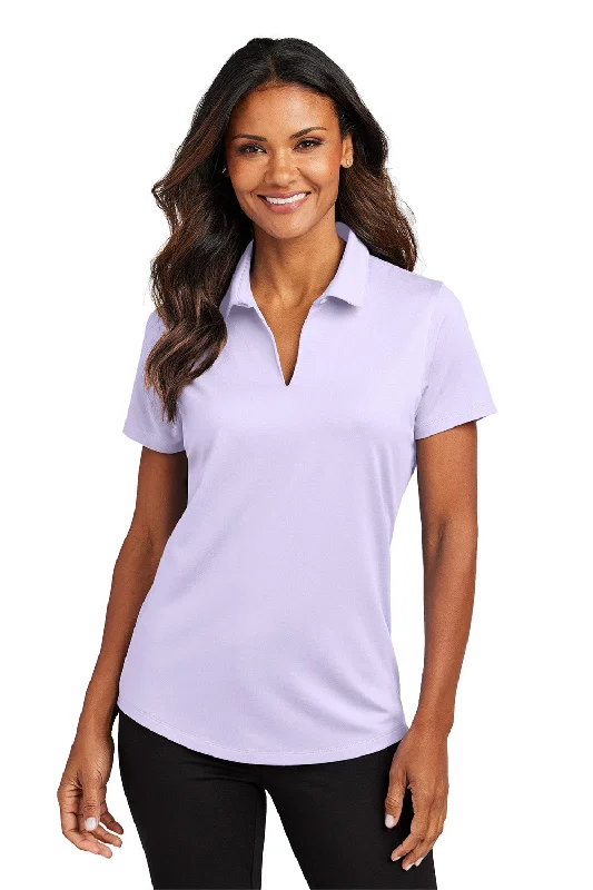 Women’s satin tops for luxurious touch -Port Authority Womens City Easy Care Moisture Wicking Short Sleeve Polo Shirt - Bright Lavender Purple - New