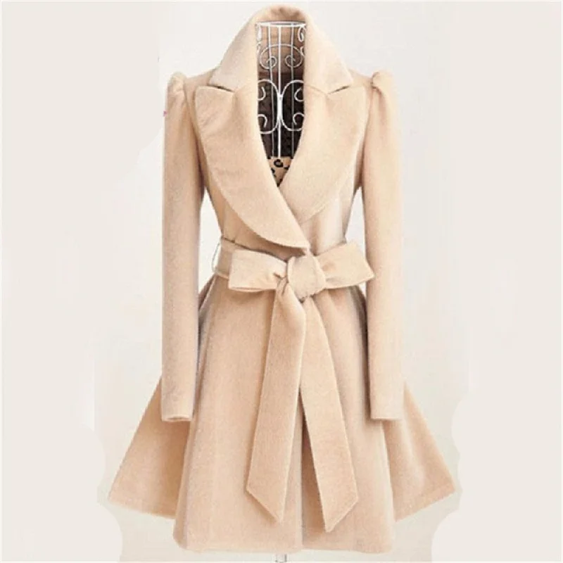 Women’s winter jackets for cold weather -2017 Especially long trench coat for women Slim female coat Sashes down Windbreaker Outerwear Autumn winter female trench coat