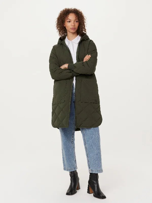 Women’s peacoats for sophisticated winter look -The Skyline Maxi Hooded Coat in Rosin