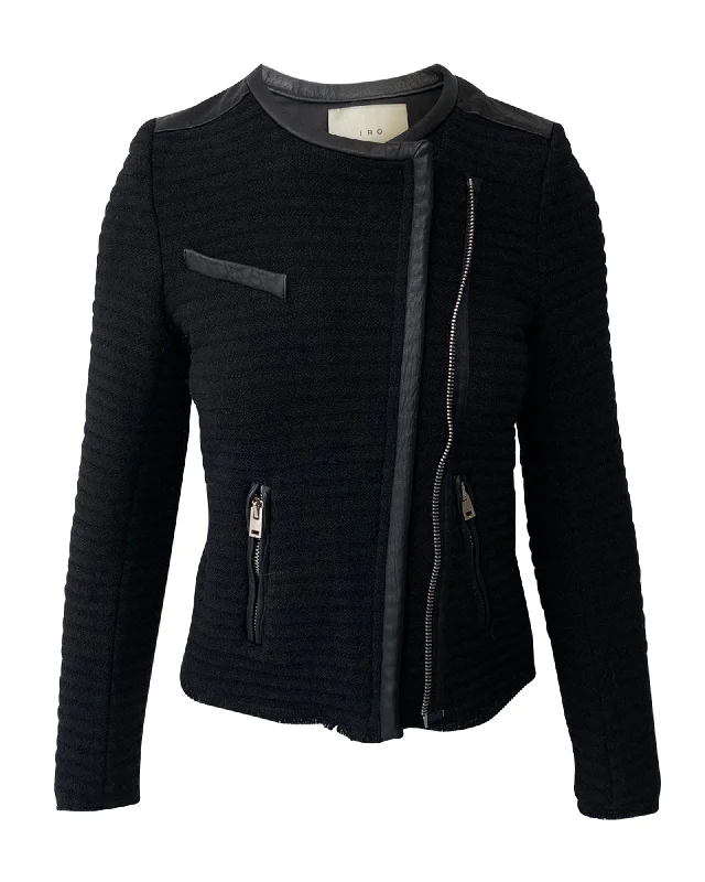 Women’s fleece-lined jackets for added comfort -Iro Black Fleece Wool Evening Jacket