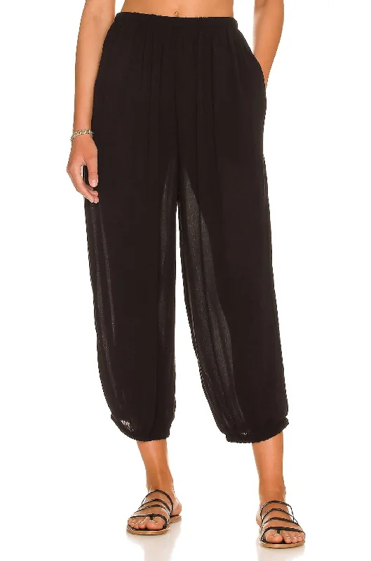 Women’s cotton pants for breathable comfort -Havana Lounger Pants In Black