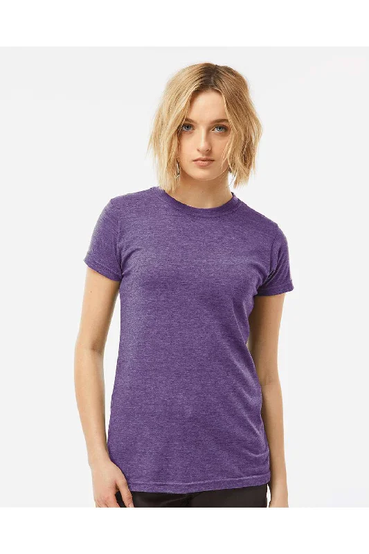 Women’s basic t-shirts for versatile styling -Tultex Womens Poly-Rich Short Sleeve Crewneck T-Shirt - Heather Purple