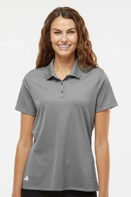 Women’s sheer tops for trendy fashion -Adidas Womens UV Protection Short Sleeve Polo Shirt - Grey