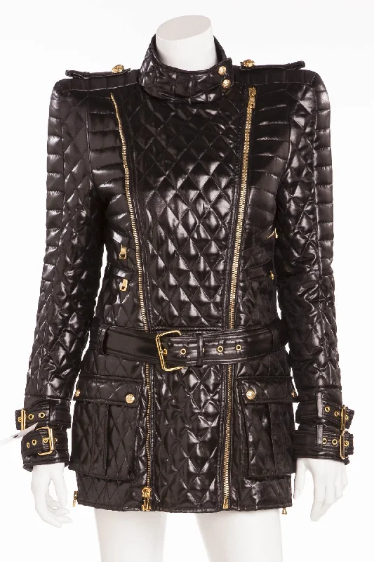 Women’s down jackets for ultimate warmth -Balmain - Label's Signature Silhouette Jacket with Strong Padded Shoulder  - FR 40