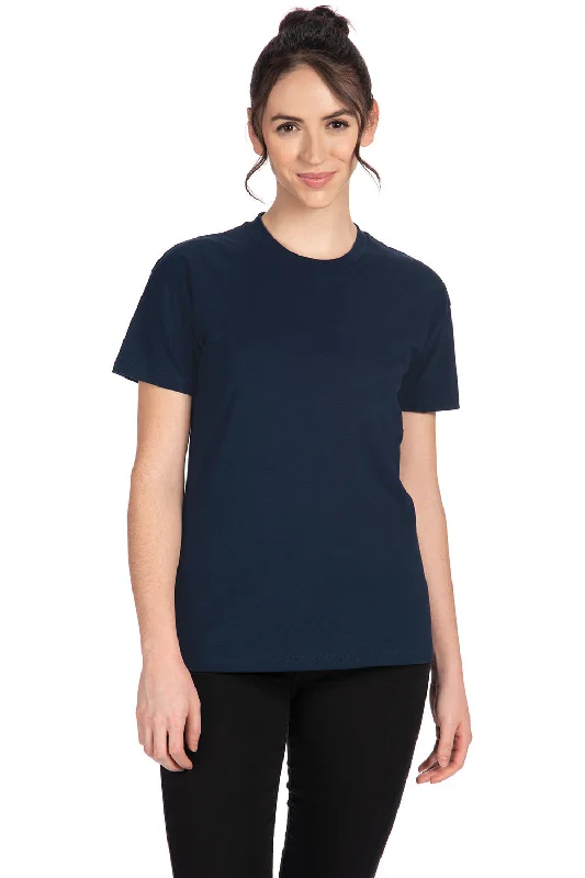 Women’s peplum tops for feminine silhouette -Next Level Womens Relaxed Short Sleeve Crewneck T-Shirt - Midnight Navy Blue