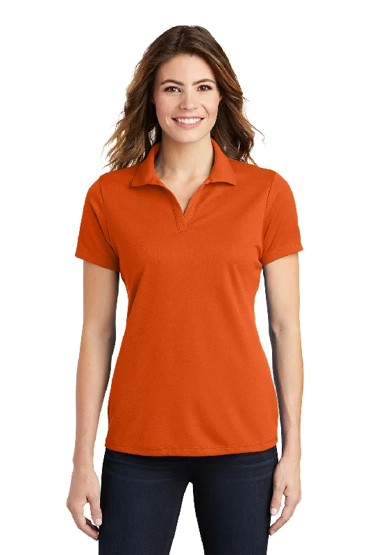 Women’s tie-front tops for added detail -Sport-Tek Womens RacerMesh Moisture Wicking Short Sleeve Polo Shirt - Deep Orange