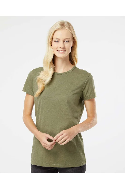 Women’s maternity tops for stylish comfort -Kastlfel Womens Recycled Soft Short Sleeve Crewneck T-Shirt - Moss Green