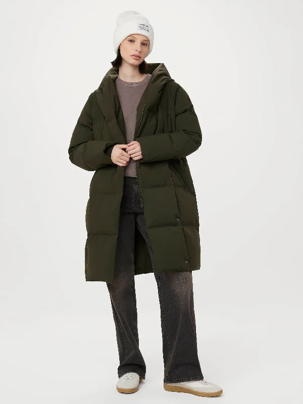 Women’s checkered jackets for classic print -The Hygge Puffer Coat in Rosin