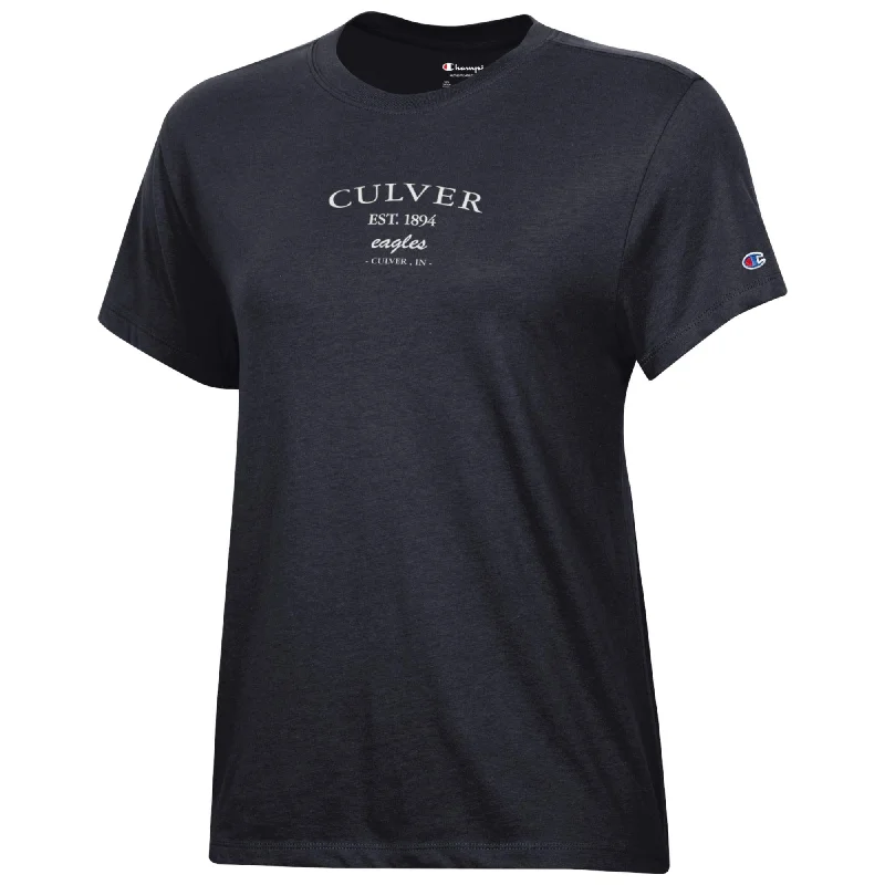 Women’s wraparound blouses for fashionable flair -Women's Culver Champion Core Short Sleeve - Black