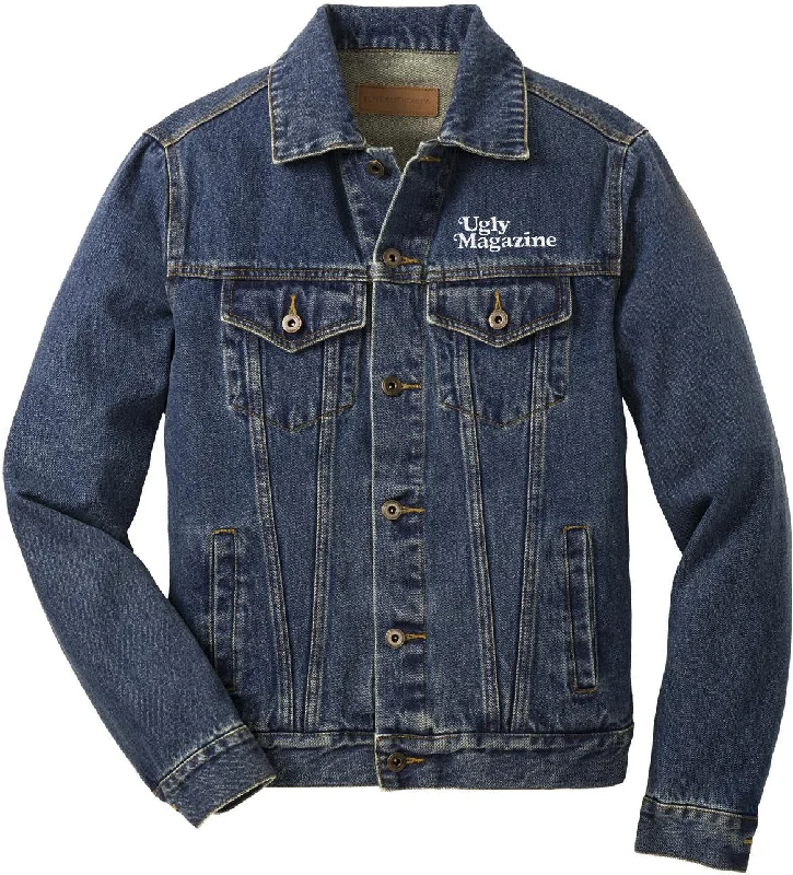 Women’s athletic jackets for gym style -Port Authority Denim Jacket