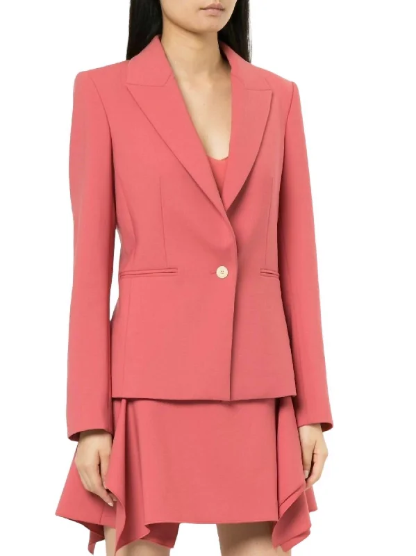 Women’s wool coats for winter elegance -Double Wool Professional Blazer Jacket In Pink