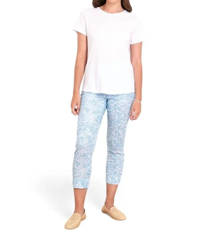 Women’s mid-rise jeans for casual chic -Riveting 7/8 Taper Trapeze Pant In Glass Act