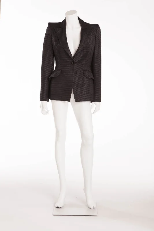 Women’s fur-lined jackets for luxurious warmth -Original Alexander McQueen - Black Blazer - IT 42