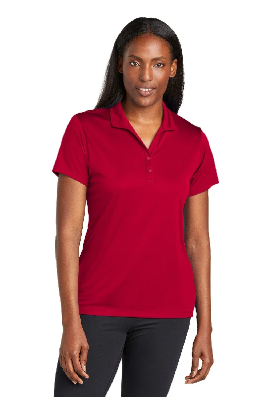 Women’s stretch tops for comfortable fit -Sport-Tek Womens Moisture Wicking Re-Compete Short Sleeve Polo Shirt - Deep Red - New