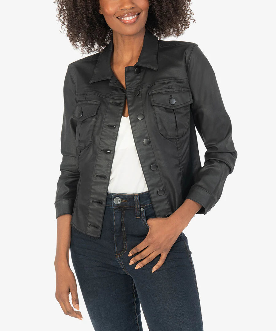 Women’s oversized jackets for relaxed fit -Kara Vegan Leather Jacket