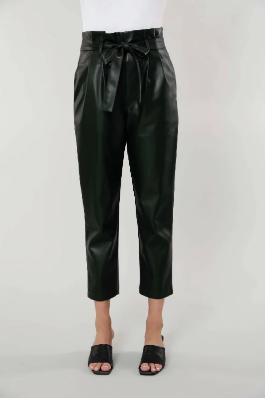 Women’s tailored pants for polished look -Uptown Paper Bag Pants In Green