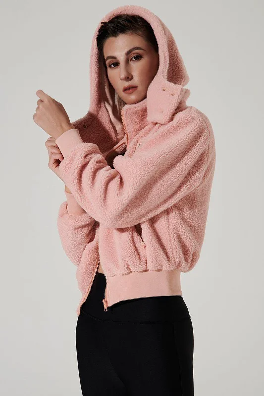 Women’s elegant jackets for evening wear -Teddy Sherpa Jacket - Rose Quartz