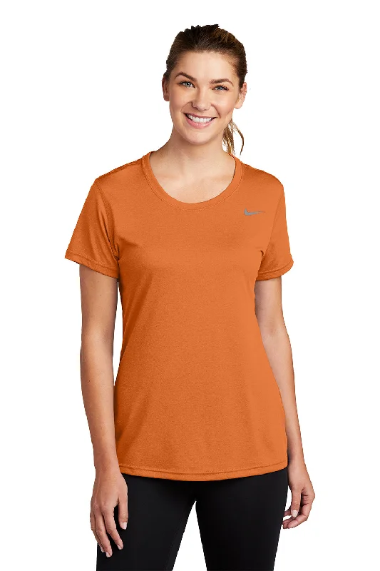 Women’s crop tops for trendy look -Nike Womens Team rLegend Dri-Fit Moisture Wicking Short Sleeve Crewneck T-Shirt - Desert Orange