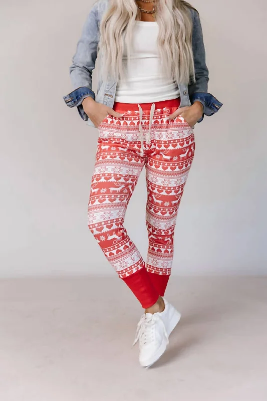 Women’s wool pants for winter warmth -New And Improved Jogger In Reindeer Games