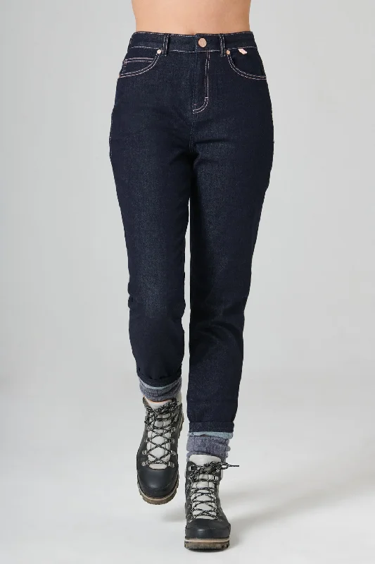 Women’s floral print pants for spring vibes -The Outdoor Slim Fit Jeans - Dark Blue Denim