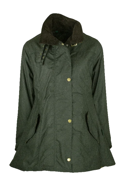 Women’s short leather jackets for a sleek fit -W02 - Women's Olivia Waxed Jacket - DARK OLIVE