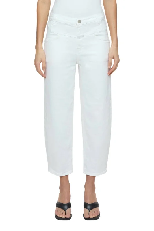 Women’s tapered pants for sleek silhouette -Stover-X Jeans In White