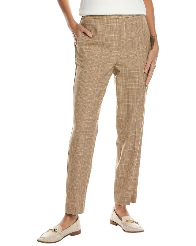 Women’s ruched pants for textured fit -St. John Cropped Wool Pant