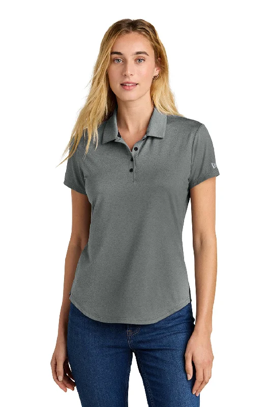 Women’s sweatshirts for casual comfort -New Era Womens Power Moisture Wicking Short Sleeve Polo Shirt - Heather Shadow Grey - New