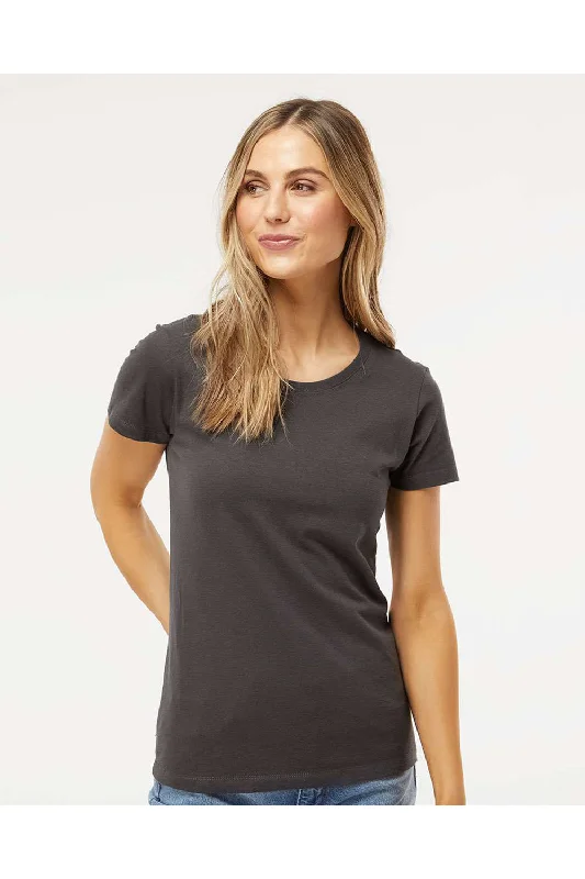 Women’s sleeveless tops for summer comfort -M&O Womens Gold Soft Touch Short Sleeve Crewneck T-Shirt - Charcoal Grey