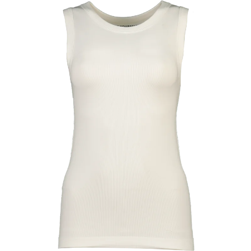 Women’s cold-shoulder tops for trendy vibes -Plain White Vest