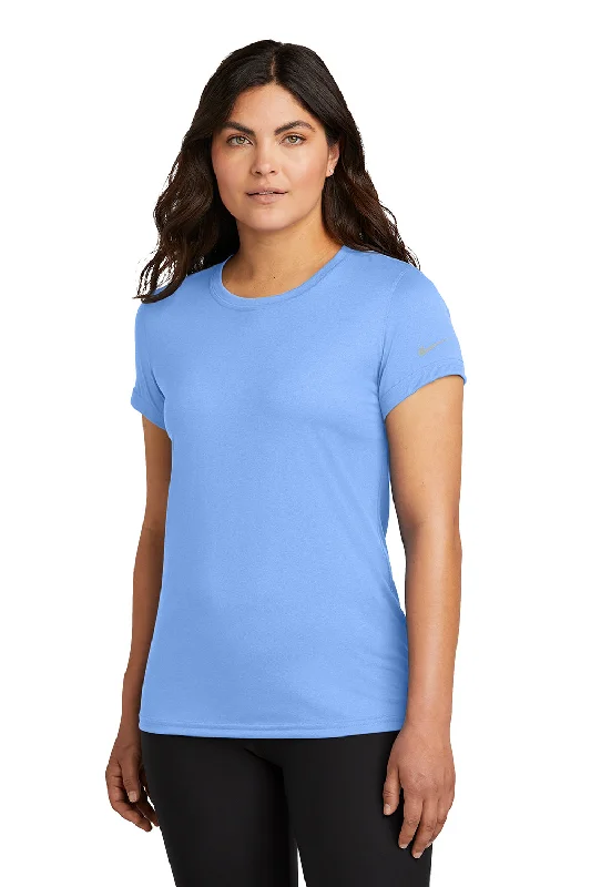 Women’s linen tops for lightweight summer style -Nike Womens rLegend Dri-Fit Moisture Wicking Short Sleeve Crewneck T-Shirt - Valor Blue