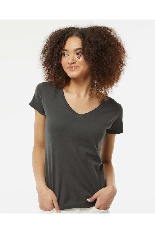 Women’s oversized shirts for relaxed vibe -Tultex Womens Fine Jersey Short Sleeve V-Neck T-Shirt - Charcoal Grey