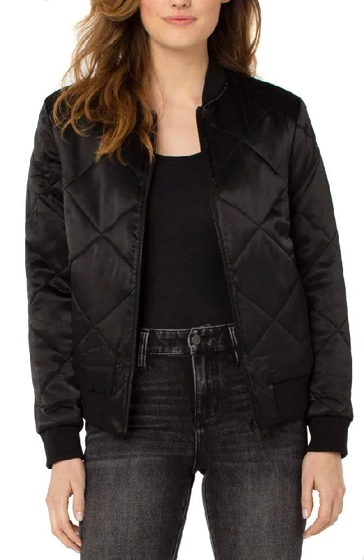 Women’s belted trench coats for feminine style -Quilted Bomber Jacket