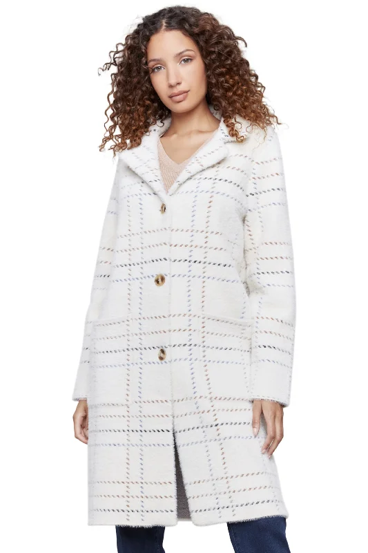 Women’s checked jackets for classic print -Plaid Knit Coatigan