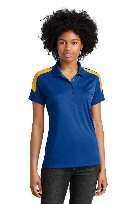 Women’s wraparound blouses for fashionable flair -Sport-Tek Womens Moisture Wicking Competitor United Short Sleeve Polo Shirt - True Royal Blue/Gold - New