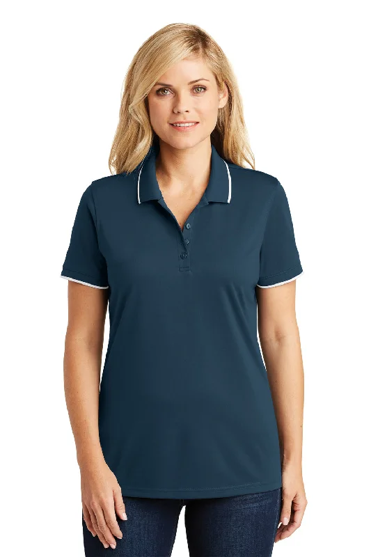 Women’s oversized graphic tees for bold fashion -Port Authority Womens Dry Zone Moisture Wicking Short Sleeve Polo Shirt - River Navy Blue/White