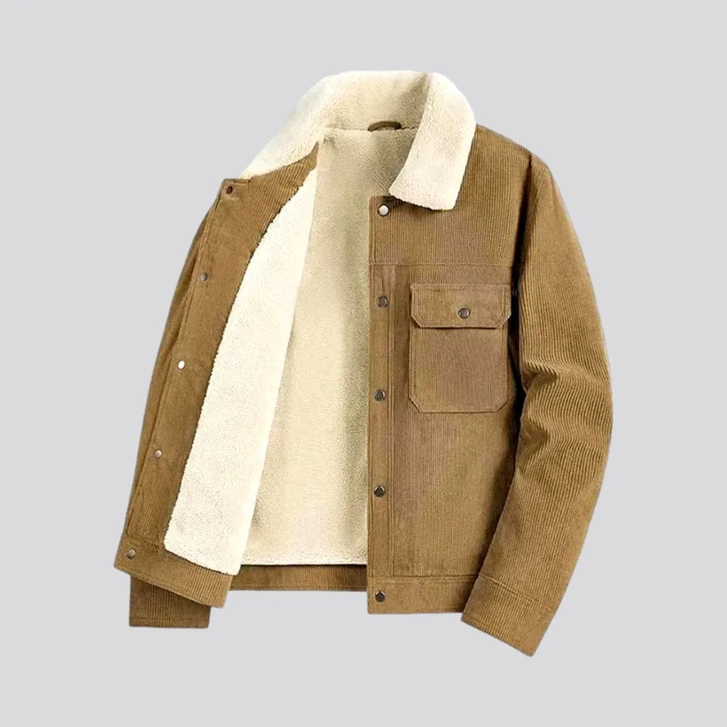 Women’s trench coats for classic fashion -Casual colored men's corduroy coat