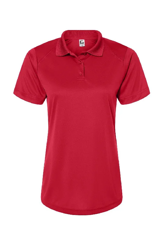 Women’s off-the-shoulder blouses for summer vibes -C2 Sport Womens Moisture Wicking Short Sleeve Polo Shirt - Red - Closeout