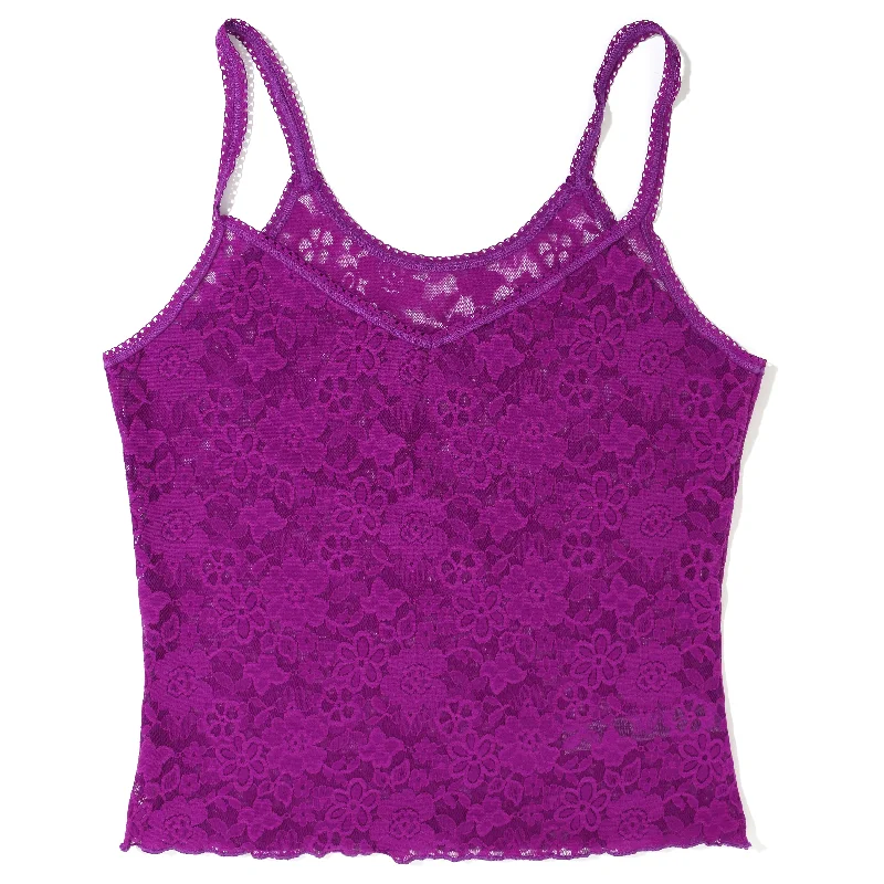 Women’s high-low tops for trendy silhouette -Daily Lace Strappy Camisole | Aster Garland (Purple)