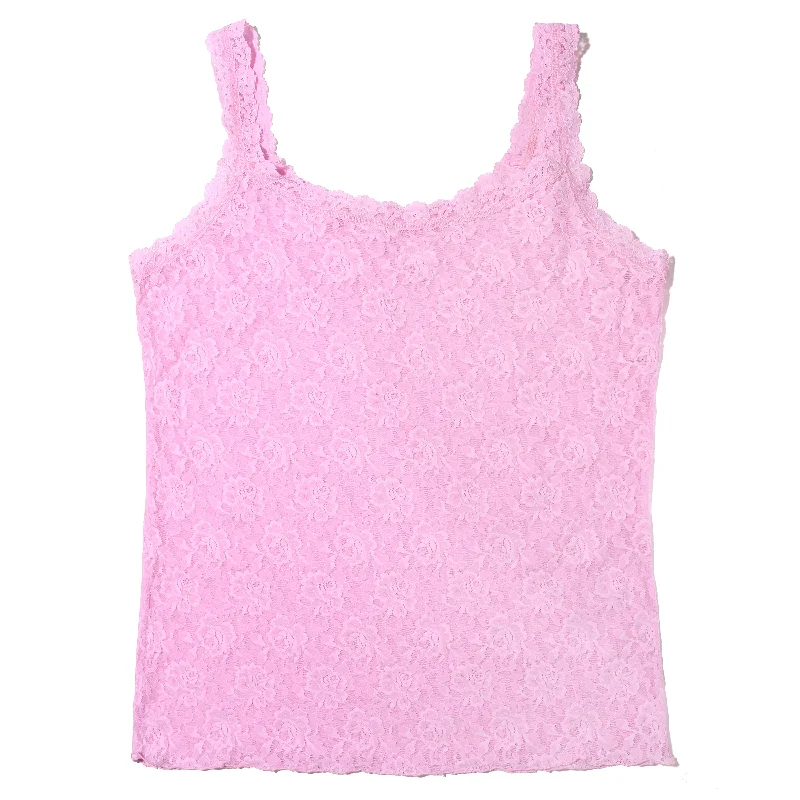 Women’s wraparound blouses for fashionable flair -Plus Size Signature Lace Unlined Camisole | Cotton Candy Pink