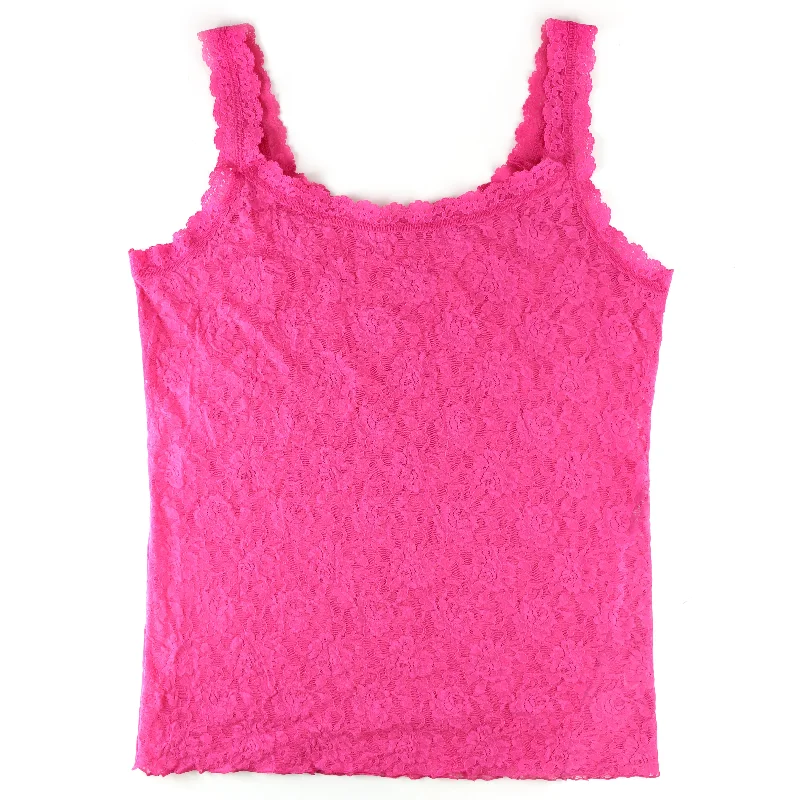 Women’s tank tops with lace for added detail -Plus Size Signature Lace Unlined Camisole | Intuition (Pink)