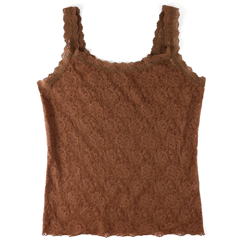 Women’s spaghetti strap tops for warm days -Plus Size Signature Lace Unlined Camisole | Macchiato