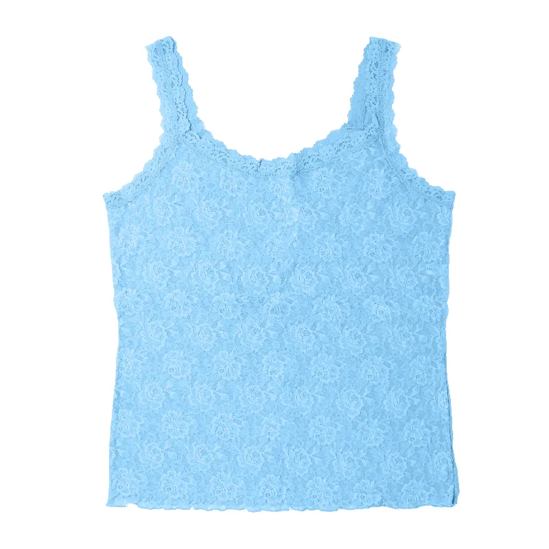 Women’s fitted blouse tops for professional style -Plus Size Signature Lace Unlined Camisole | Partly Cloudy (Blue)