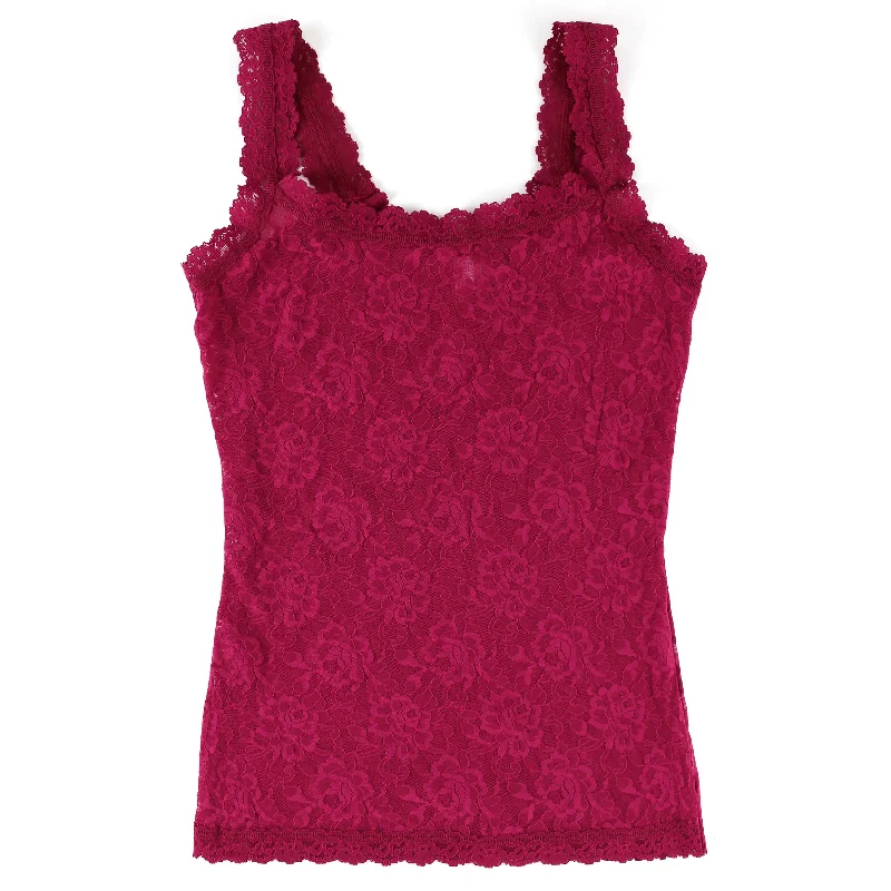 Women’s kimono sleeve tops for trendy style -Signature Lace Unlined Camisole | Dark Pomegranate Red