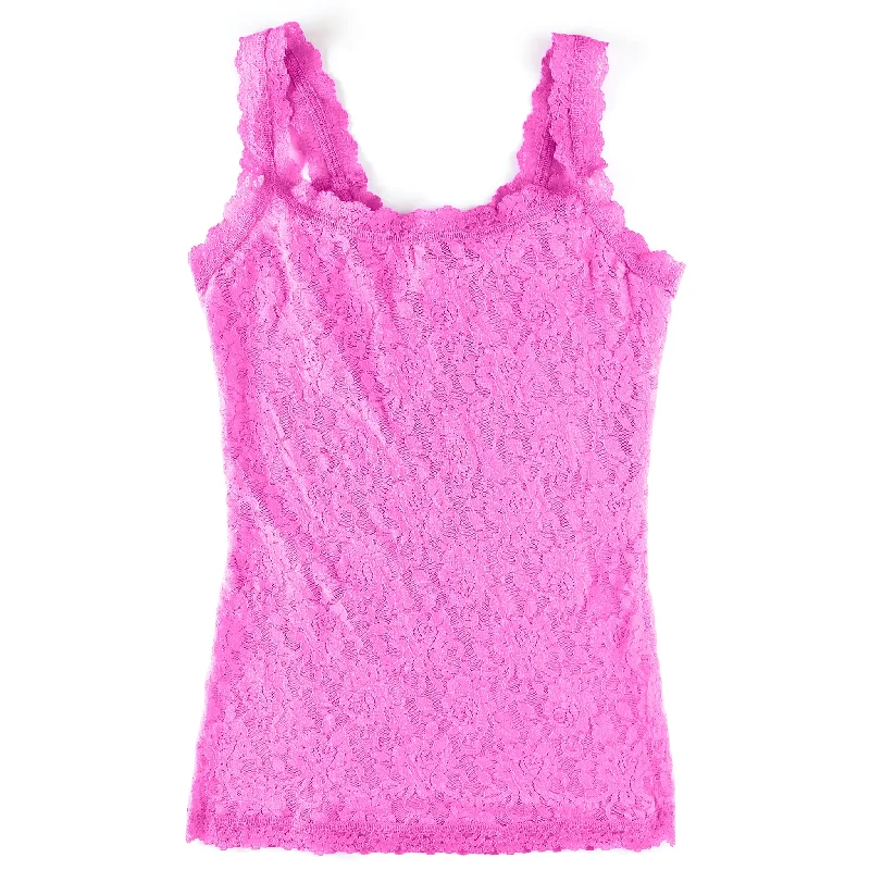 Women’s off-the-shoulder blouses for summer vibes -Signature Lace Unlined Camisole | Fiesta Pink