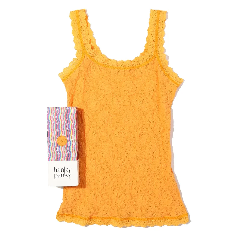 Women’s maternity tank tops for stylish comfort -Signature Lace Unlined Camisole | Ginger Shot (Orange)